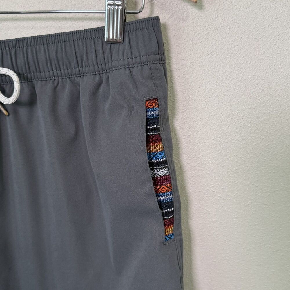 WOWIE Sapien Shorts Mens L Grey Aztec Southwest Trim Drawstring Waist - Picture 5 of 8